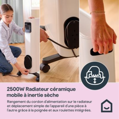 Radiateur mobile à inertie sèche GoodHome 2500W