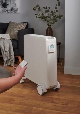 Radiateur mobile à inertie sèche GoodHome Hoerta blanc 2500W