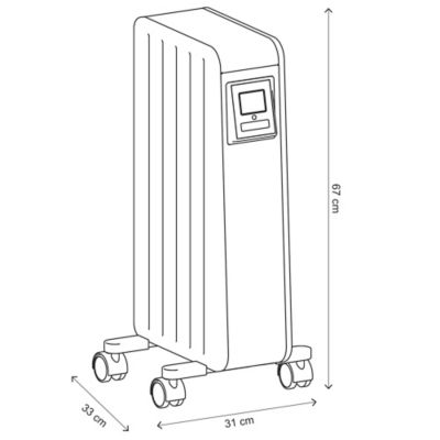 Radiateur mobile à inertie sèche GoodHome Mullae blanc 1500W