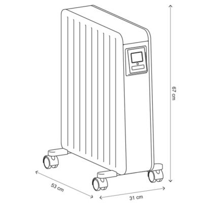 Radiateur mobile à inertie sèche GoodHome Mullae blanc 2500W