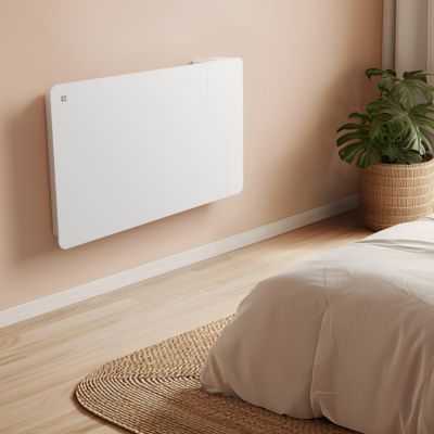 Radiateur Mural WiFi Connecté 1500W Double Cœur de Chauffe Inertie Sèche Céramique et Film IP24 Programable 10-15m2 CIARRA