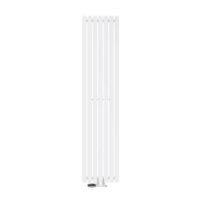 Radiateur Panneau Design Stella Non Électrique, 370 x 1600 mm, Blanc, Raccord Central, avec Garniture de Raccordement