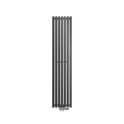 Radiateur Panneau Design Stella Non Électrique, 370x1800 mm, Anthracite, Connexion Centrale au Bas, avec Thermostat