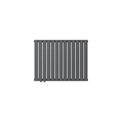Radiateur à Panneaux Double Couche, 600x780 mm, Anthracite, en Acier, Raccord en Bas à Gauche, Tubes Ovales