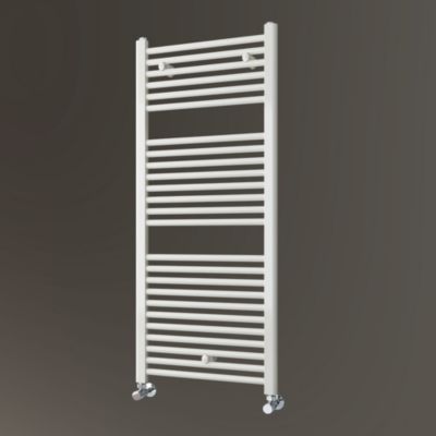 Radiateur sèche-serviettes circuit de chauffage 120 cm x 50 cm finition BLANC brillant en acier Kibath