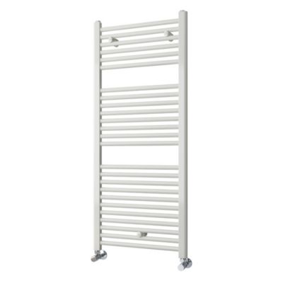 Radiateur sèche-serviettes circuit de chauffage 120 cm x 50 cm finition BLANC brillant en acier Kibath