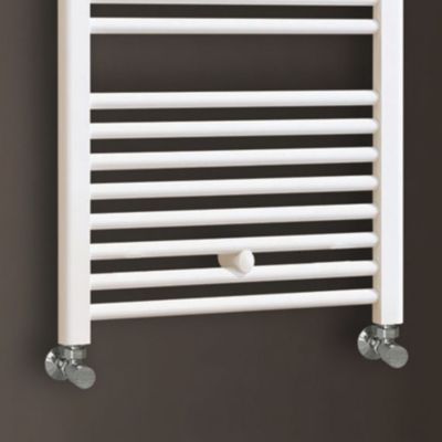 Radiateur sèche-serviettes circuit de chauffage 120 cm x 50 cm finition BLANC brillant en acier Kibath