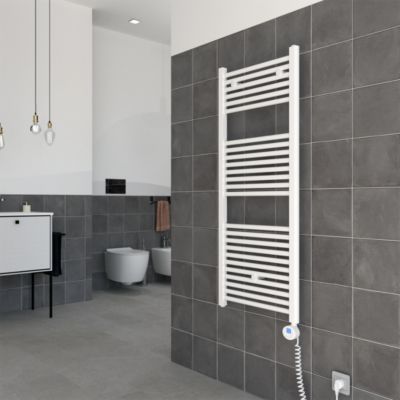 Radiateur Sèche-Serviettes Électrique Avec Thermostat Réglable 50X150 Blanc