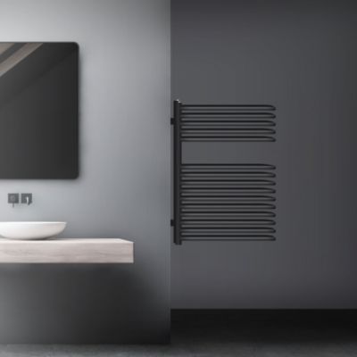 Radiateur Salle de Bain, 500x800 mm, Anthracite, en Acier Revêtu par Poudre