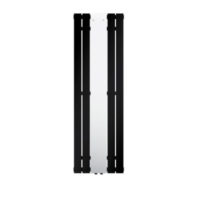 Radiateur Salle de Bain avec Miroir, 1600x450 mm, Noir Mat, Connexion Centrale au Bas