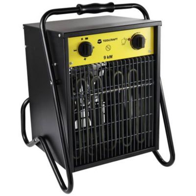 Radiateur soufflant chantier TOOLCRAFT TO-8578338 9000 W noir/jaune, thermostat intégré