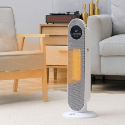 Chauffage D'appoint Céramique 2000W Avec Télécommande - 4 Niveaux, Oscillation 70°, Sécurité Anti-bascule - Pour Chambre, Bureau, Salon - 7