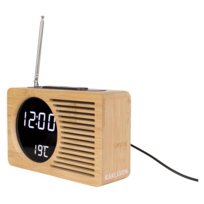 Radio réveil en bambou Retro 19 x 4.7 x 10 Type: Réveil matin