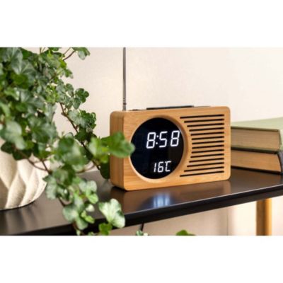 Radio réveil en bambou Retro 19 x 4.7 x 10 Type: Réveil matin