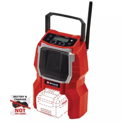 Radio sans fil EINHELL TC-RA 18 Li BT - Bluetooth, AM/FM (10 préréglages), LCD, vendue sans batterie.