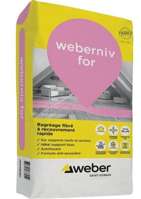 Ragréage à séchage et recouvrement rapide WEBERNIV FOR - sac 25 kg - WEBER