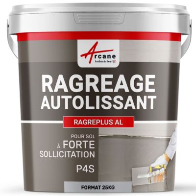 RAGREAGE AUTOLISSANT AUTONIVELANT P4S - RAGREPLUS AL Gris - 25 kg (jusqu'à 17m² pour 1 mm d'épaisseur) - ARCANE INDUSTRIES