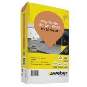 Ragréage de sol fibré extérieur Weber 25kg