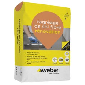 Ragréage de sol fibré rénovation Weber 25kg