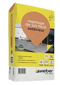 Ragréage de sol fibré rénovation Weber 25kg
