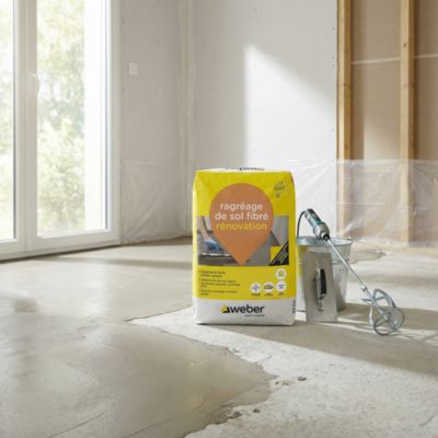 Ragréage de sol fibré rénovation Weber 25kg