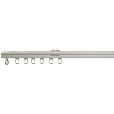 Rail à rideau acier blanc fixe L.2 m fixation mur ou plafond Mobois