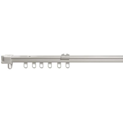 Rail à rideau extensible acier blanc L.1,1 à 2 m fixation mur ou plafond Mobois