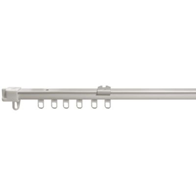 Rail à rideau extensible acier blanc L.2,1 à 4 m fixation mur ou plafond Mobois