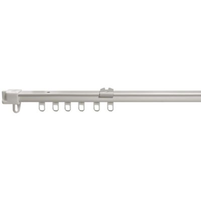 Rail à rideau extensible acier blanc L.2,6 à 5 m fixation mur ou plafond Mobois
