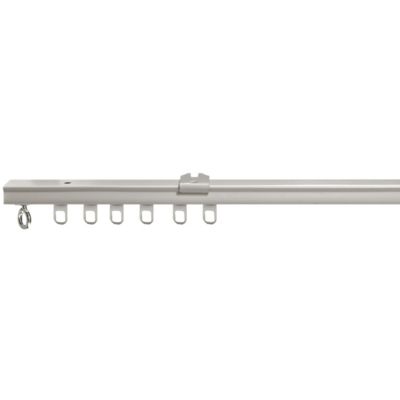 Rail à rideau fixe acier blanc L.2,5 m avec suspendeurs fixation mur ou plafond Mobois