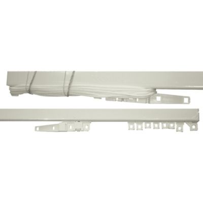 Rail à rideau ouverture centrale acier blanc L.2,6 m fixation mur ou plafond Mobois