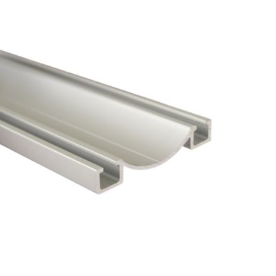 Rail bas alu pour placard coulissant - 1950mm - Anodisé argent