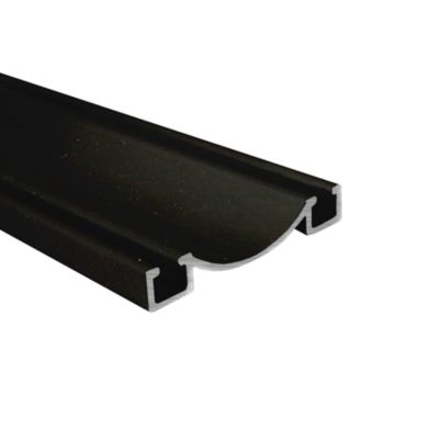 Rail bas alu pour placard coulissant - 1950mm - Laqué noir