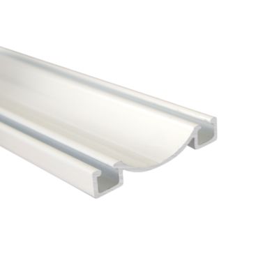 Rail bas alu pour placard coulissant - 3000mm - Laqué blanc