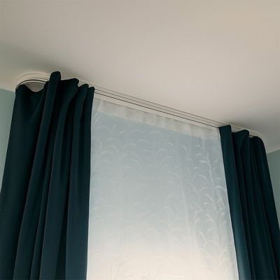 Rail De Plafond Tringle En Pvc Pour Rideaux à Crochets Blanc Double ...