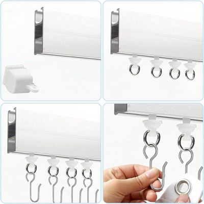 Kit De Rail De Rideau Plafond Pliable, 3M Rail De Rideau Flexible Avec 30 Crochet Pour Maison Chambre Fenetre Salle De Bain Bureau 88359888