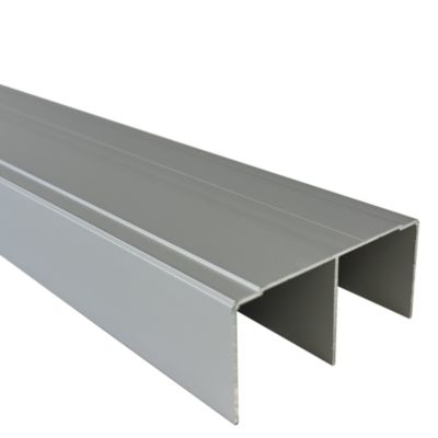 Rail haut alu pour placard coulissant - 1950mm - Anodisé argent
