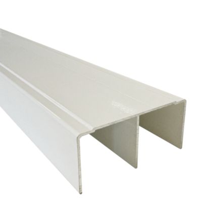 Rail haut alu pour placard coulissant - 1950mm - Laqué blanc