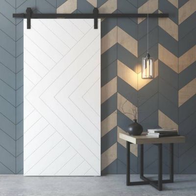 Rail porte coulissante - 2M - En applique - Porte en bois - Noir