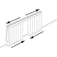 Rail pour store californien blanc ouverture centrale L.200cm Madeco