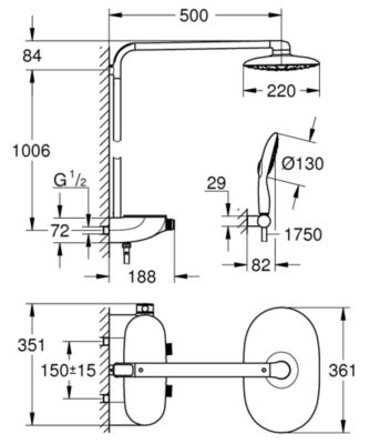 RAINSHOWER - System SmartControl 360 MONO Colonne de douche thermostatique (26361LS0)