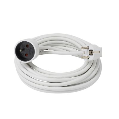 Rallonge blanche H05VVF 3G1 5mm² 10m avec clapet