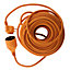 Rallonge électrique 2 pôles+terre H05VV-F 3G1,5mm² orange, 25 m