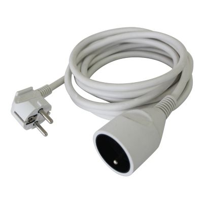 Rallonge électrique câble H05VVF 3G1,5 mm², 3680 W coloris blanc longueur 3 m