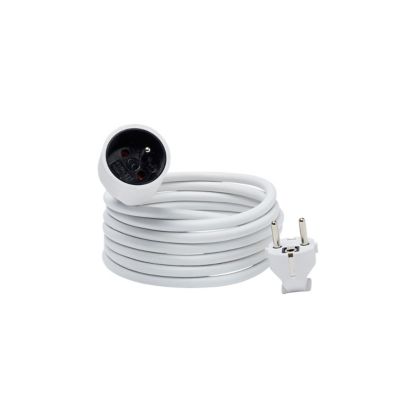 Rallonge électrique câble H05VVF 3G1,5 mm², 3680 W coloris blanc longueur 3 m