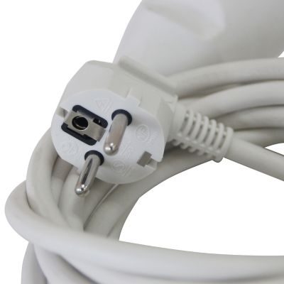 Rallonge électrique câble H05VVF 3G1,5 mm², 3680 W coloris blanc longueur 3 m