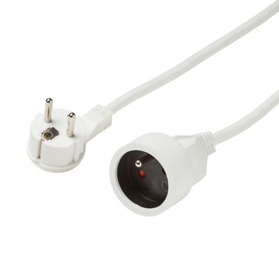 Rallonge intérieur H05VV-F Diall 3 x 1.5 mm² 3m + prise blanc