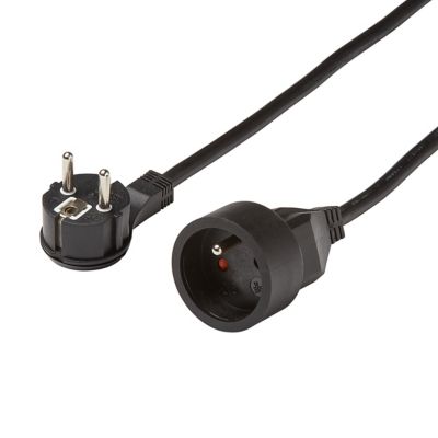 Rallonge électrique noire Sucko (3x1,5 mm) 2 M