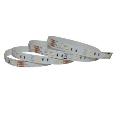 Rallonge ruban lumineux Waldeck LED intégrée variation de blancs et de couleurs IP20 dimmable 400lm 5W L.100cm blanc GoodHome