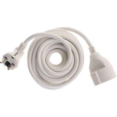 Rallonge Schuko HO5VV-F 3G1,5mm² 5m - blanc - Zenitech